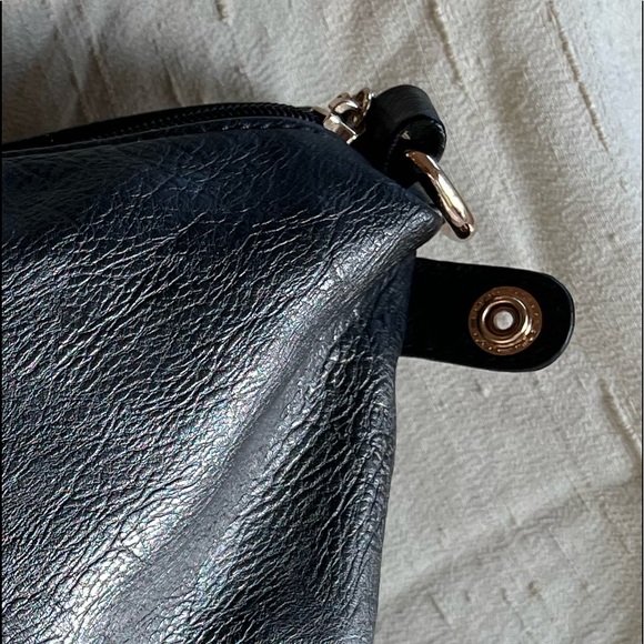 Frank Lyman Vintage Black Leather Shoulder Bag, NWOT - Picture 12 of 14